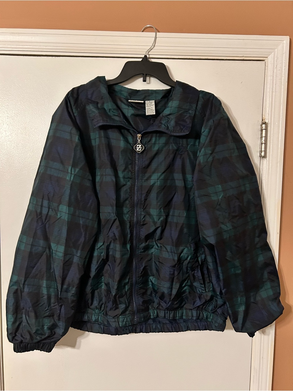 Vintage Jerzees 90s Blackwatch Plaid Windbreaker Jacket XL